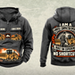 Personalized 836 Landfill Compactor Operator Vintage Hoodie in dark-gray, front and back artwork with YOUR NAME and SINCE 2000 sample text.