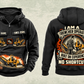 Personalized RTX450 Trencher Operator Vintage Hoodie in black, front and back artwork with YOUR NAME and SINCE 2000 sample text.