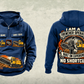 Personalized T655III Trencher Operator Vintage Hoodie in dark-blue, front and back artwork with YOUR NAME and SINCE 2000 sample text.