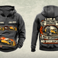 Personalized Vermeer D24x40 S3 HDD Directional Drill Vintage Hoodie in dark-gray, front and back artwork with YOUR NAME and SINCE 2000 sample text.
