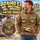 Personalized Vermeer D24x40 S3 HDD Directional Drill Vintage Hoodie in Kaki, front and back artwork with YOUR NAME and SINCE 2000 sample text.