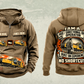 Personalized Vermeer D24x40 S3 HDD Directional Drill Vintage Hoodie in kaki, front and back artwork with YOUR NAME and SINCE 2000 sample text.
