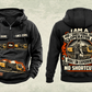 Personalized Vermeer D60x90 S3 HDD Directional Drill Vintage Hoodie in black, front and back artwork with YOUR NAME and SINCE 2000 sample text.