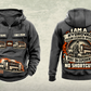 Personalized TRUVAC HXX Truck-Mounted Hydrovac Vintage Hoodie in dark-gray, front and back artwork with YOUR NAME and SINCE 2000 sample text.