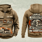 Personalized TRUVAC HXX Truck-Mounted Hydrovac Vintage Hoodie in kaki, front and back artwork with YOUR NAME and SINCE 2000 sample text.