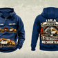 Personalized Vermeer VX50-800 Trailer Vacuum Excavator Vintage Hoodie in dark-blue, front and back artwork with YOUR NAME and SINCE 2000 sample text.