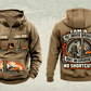 Personalized Junttan PM20LC Pile Driver Vintage Hoodie in kaki, front and back artwork with YOUR NAME and SINCE 2000 sample text.