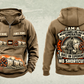 Personalized Akkerman SL44C Microtunnelling Machine Vintage Hoodie in kaki, front and back artwork with YOUR NAME and SINCE 2000 sample text.