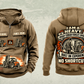 Personalized JCB 930 Rough-Terrain Forklift Vintage Hoodie in kaki, front and back artwork with YOUR NAME and SINCE 2000 sample text.