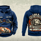 Personalized Sennebogen 825 E Material Handler Vintage Hoodie in dark-blue, front and back artwork with YOUR NAME and SINCE 2000 sample text.