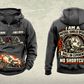 Personalized Sennebogen 825 E Material Handler Vintage Hoodie in dark-gray, front and back artwork with YOUR NAME and SINCE 2000 sample text.