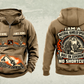 Personalized Sennebogen 830 E Material Handler Vintage Hoodie in kaki, front and back artwork with YOUR NAME and SINCE 2000 sample text.
