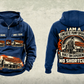Personalized Putzmeister 38Z-5-Meter Concrete Pump Vintage Hoodie in dark-blue, front and back artwork with YOUR NAME and SINCE 2000 sample text.