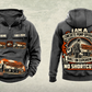 Personalized Putzmeister 38Z-5-Meter Concrete Pump Vintage Hoodie in dark-gray, front and back artwork with YOUR NAME and SINCE 2000 sample text.
