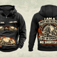 Personalized McNeilus Standard Rear Discharge Mixer Concrete Mixer Truck Vintage Hoodie in black, front and back artwork with YOUR NAME and SINCE 2000 sample text.