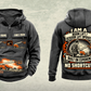 Personalized JLG 660SJ Telescopic Boom Lift with Jib Vintage Hoodie in dark-gray, front and back artwork with YOUR NAME and SINCE 2000 sample text.
