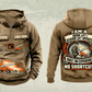 Personalized JLG 660SJ Telescopic Boom Lift with Jib Vintage Hoodie in kaki, front and back artwork with YOUR NAME and SINCE 2000 sample text.