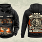 Personalized Genie GS-1930 Scissor Lift Vintage Hoodie in black, front and back artwork with YOUR NAME and SINCE 2000 sample text.