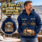 Personalized Pit Viper 271 Blasthole Drill Operator Vintage Hoodie in Dark Blue, front and back artwork with YOUR NAME and SINCE 2000 sample text.
