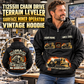 Personalized T1255III Chain Drive Terrain Leveler Surface Miner Vintage Hoodie in Black, front and back artwork with YOUR NAME and SINCE 2000 sample text.