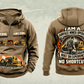 Personalized T1255III Chain Drive Terrain Leveler Surface Miner Vintage Hoodie in kaki, front and back artwork with YOUR NAME and SINCE 2000 sample text.