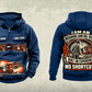 Personalized DD422i Underground Jumbo Drill Operator Vintage Hoodie in dark-blue, front and back artwork with YOUR NAME and SINCE 2000 sample text.
