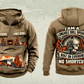 Personalized DL422i Longhole Drill Operator Vintage Hoodie in kaki, front and back artwork with YOUR NAME and SINCE 2000 sample text.