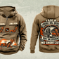 Personalized DL311 Longhole Drill Operator Vintage Hoodie in kaki, front and back artwork with YOUR NAME and SINCE 2000 sample text.