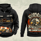 Personalized Simba S7 Longhole Drill Operator Vintage Hoodie in black, front and back artwork with YOUR NAME and SINCE 2000 sample text.