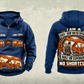 Personalized Fletcher DDR Roof Bolter Operator Vintage Hoodie in dark-blue, front and back artwork with YOUR NAME and SINCE 2000 sample text.