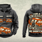 Personalized Fletcher DDR Roof Bolter Operator Vintage Hoodie in dark-gray, front and back artwork with YOUR NAME and SINCE 2000 sample text.