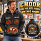 Personalized Fletcher CHDDR Roof Bolter Operator Vintage Hoodie in Dark Gray, front and back artwork with YOUR NAME and SINCE 2000 sample text.