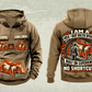 Personalized Fletcher CHDDR Roof Bolter Operator Vintage Hoodie in kaki, front and back artwork with YOUR NAME and SINCE 2000 sample text.