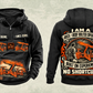 Personalized Fletcher CDDR Roof Bolter Operator Vintage Hoodie in black, front and back artwork with YOUR NAME and SINCE 2000 sample text.