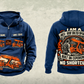Personalized Fletcher CDDR Roof Bolter Operator Vintage Hoodie in dark-blue, front and back artwork with YOUR NAME and SINCE 2000 sample text.