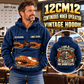 Personalized 12CM12 Continuous Miner Operator Vintage Hoodie in Dark Blue, front and back artwork with YOUR NAME and SINCE 2000 sample text.