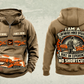 Personalized 14CM15 Continuous Miner Operator Vintage Hoodie in kaki, front and back artwork with YOUR NAME and SINCE 2000 sample text.