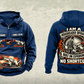Personalized AQM 150 Roadheader Operator Vintage Hoodie in dark-blue, front and back artwork with YOUR NAME and SINCE 2000 sample text.