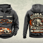Personalized AQM 150 Roadheader Operator Vintage Hoodie in dark-gray, front and back artwork with YOUR NAME and SINCE 2000 sample text.