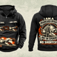 Personalized AQM 200 Roadheader Operator Vintage Hoodie in black, front and back artwork with YOUR NAME and SINCE 2000 sample text.