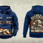 Personalized AQM 200 Roadheader Operator Vintage Hoodie in dark-blue, front and back artwork with YOUR NAME and SINCE 2000 sample text.