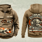 Personalized AQM 200 Roadheader Operator Vintage Hoodie in kaki, front and back artwork with YOUR NAME and SINCE 2000 sample text.