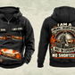 Personalized 7LS1D Longwall Shearer Operator Vintage Hoodie in black, front and back artwork with YOUR NAME and SINCE 2000 sample text.