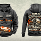 Personalized 7LS1D Longwall Shearer Operator Vintage Hoodie in dark-gray, front and back artwork with YOUR NAME and SINCE 2000 sample text.