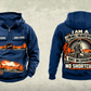 Personalized 7LS5 Longwall Shearer Operator Vintage Hoodie in dark-blue, front and back artwork with YOUR NAME and SINCE 2000 sample text.