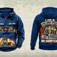 Personalized Robbins 34RH Raise Borer Operator Vintage Hoodie in dark-blue, front and back artwork with YOUR NAME and SINCE 2000 sample text.