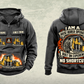 Personalized Robbins 34RH Raise Borer Operator Vintage Hoodie in dark-gray, front and back artwork with YOUR NAME and SINCE 2000 sample text.