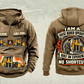 Personalized Robbins 34RH Raise Borer Operator Vintage Hoodie in kaki, front and back artwork with YOUR NAME and SINCE 2000 sample text.