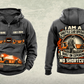 Personalized 10SC32AB End-Drive Shuttle Car Operator Vintage Hoodie in dark-gray, front and back artwork with YOUR NAME and SINCE 2000 sample text.