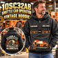 Personalized 10SC32AB End-Drive Shuttle Car Operator Vintage Hoodie in Dark Gray, front and back artwork with YOUR NAME and SINCE 2000 sample text.